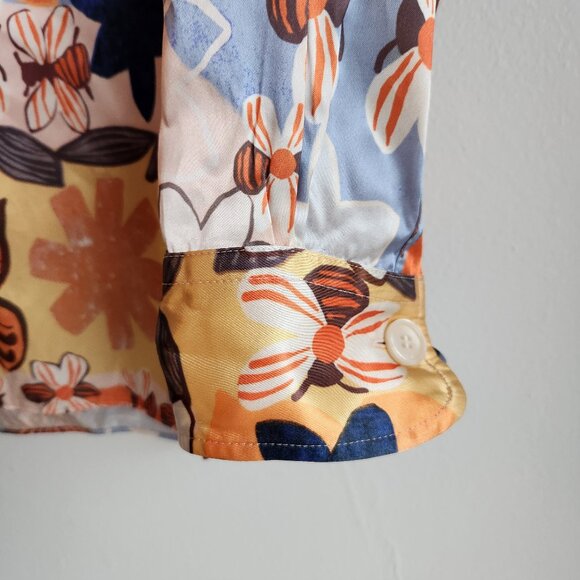 Acne Studios Retro Floral Print Satin Shirt – M (EU 38) - Picture 7 of 14